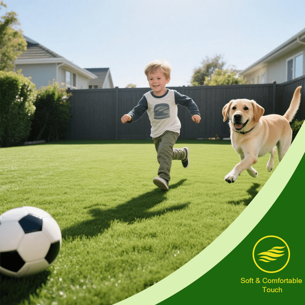 High-Realistic Artificial Grass Turf with Rubber Backing – Soft Fake Grass, No Watering/Mowing/Fertilizing, Saves Time & Water, Year-Round Green, Ideal for Indoor/Outdoor, Yard, Balcony, Thanksgiving decorations, Christmas