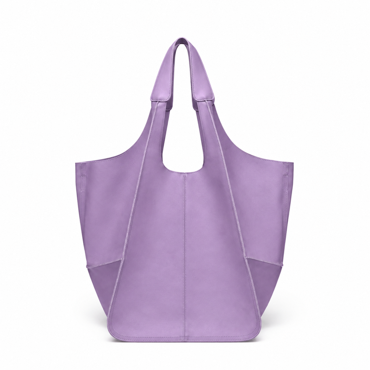 Purple Oversized Soft Leather Tote Bag