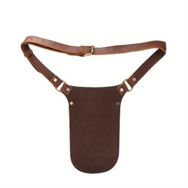 Faux Leather Gardening Belt Florist Tool Bag Gardener Holster Waist Pouch Electrician Carpenter Organizer Kit with 4 Pockets Up to 44 Brown