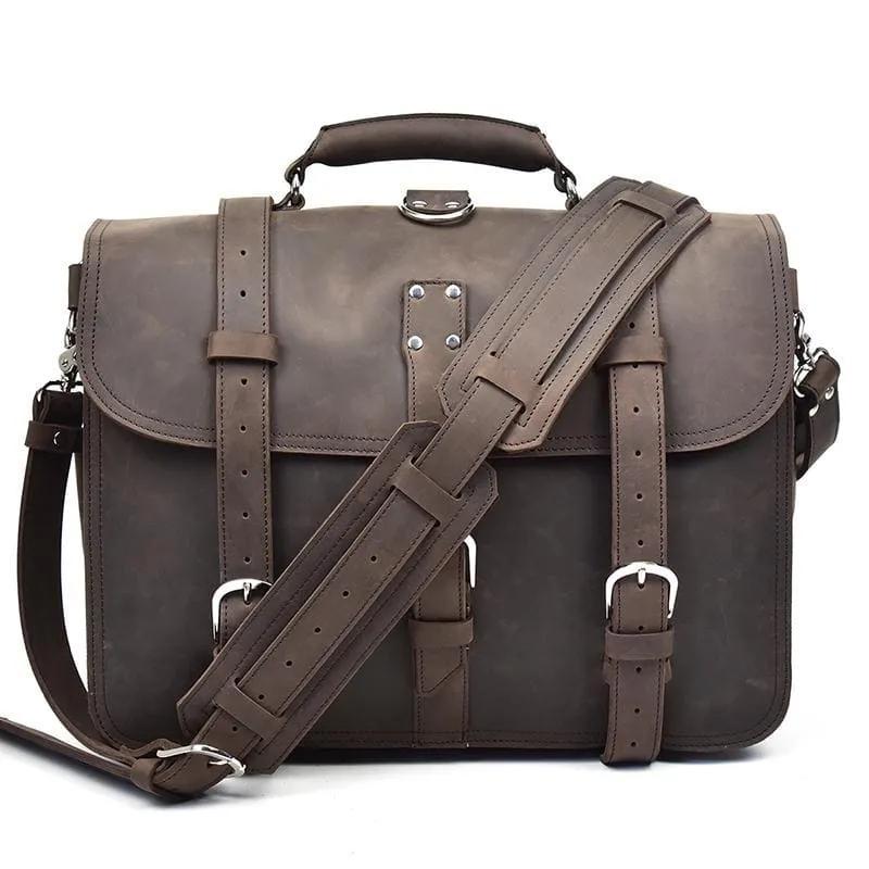 The Gustav Messenger Bag | Large Capacity Vintage Synthetic Leather Backpack for Men with Multiple Compartments