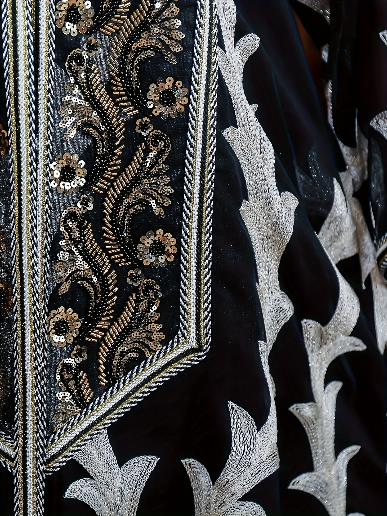New Sequin Abaya Dress, Middle Eastern High-end Elegant Pure Muslim Two-piece Set, Fashionable and Comfortable Design, Suitable for Daily Wear, INS Middle Muslim Embroidered Long Robe Abaya Light Luxury Evening Dress Two-piece Set