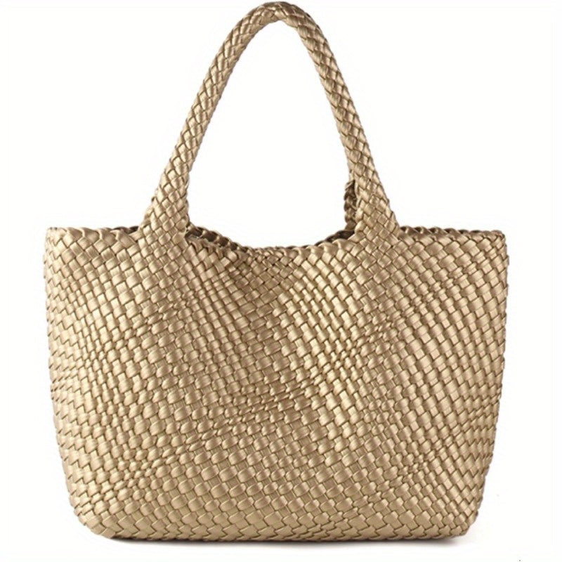 Woven Bag for Women Vegan Leather Handwoven Tote Bags with Purse Shopper Bag Large Shoulder bag