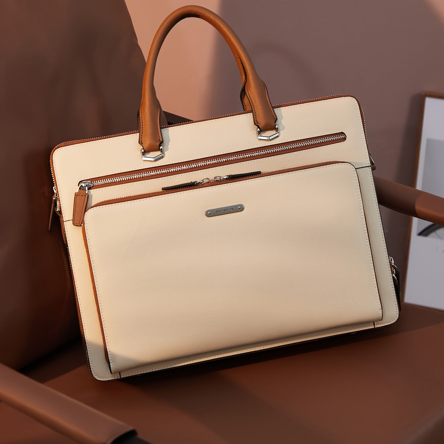 Briefcases For Men Laptop Leather Bag 15.6 Inch Computer Messenger Shoulder Slim Bag Business Travel
