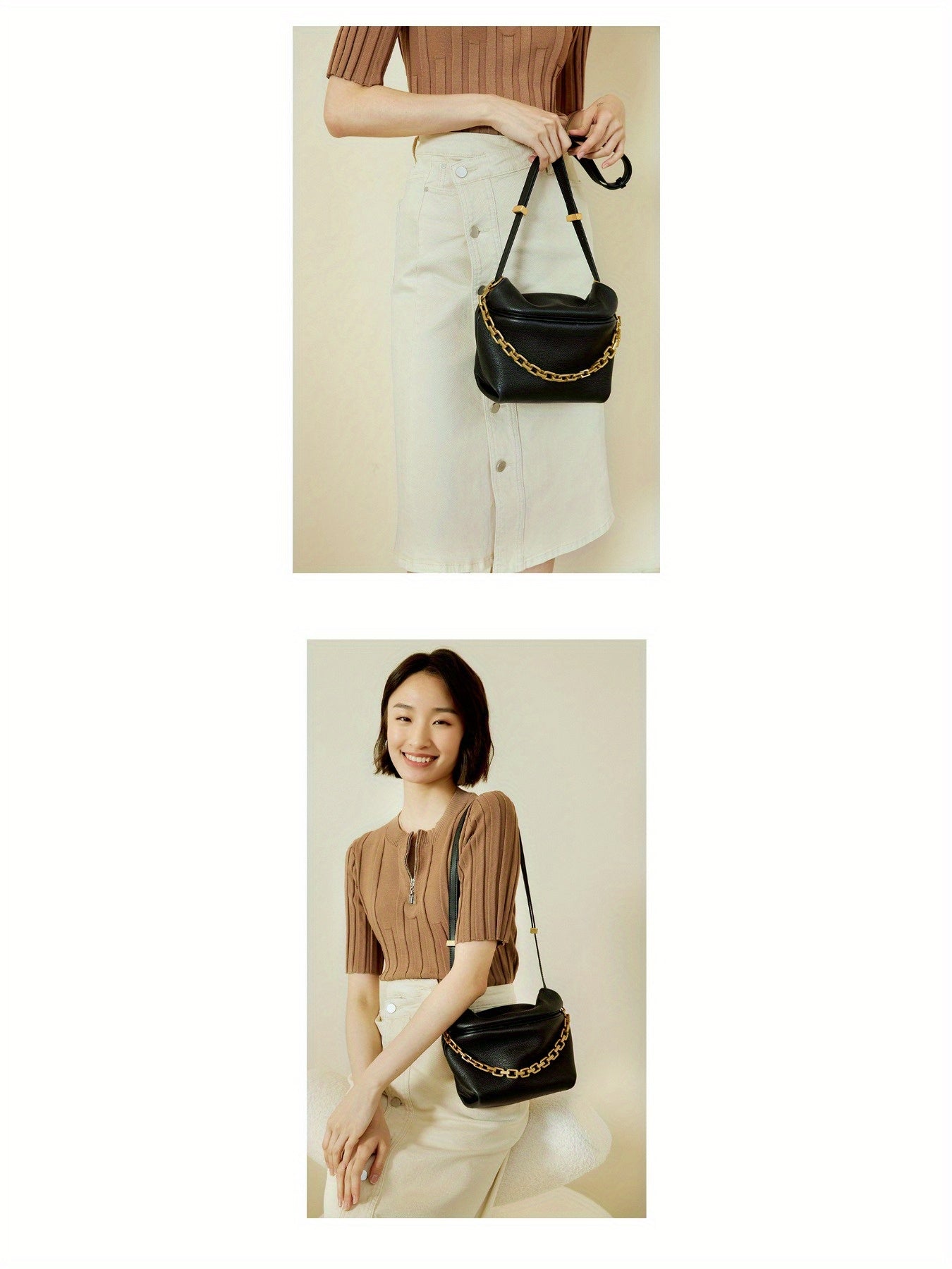 2025 New Women's Bag, Leather Crossbody Pleated Cloud Messenger Bag, Fashionable Chain Dumpling Bag, Single Shoulder Crossbody Bag