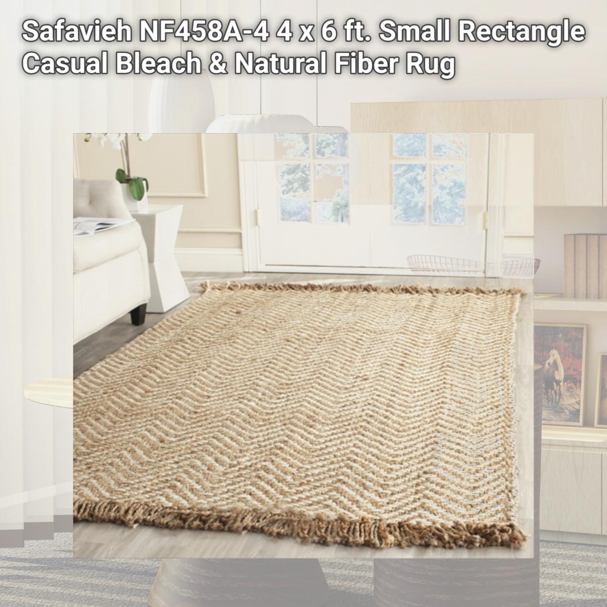 4 x 6 ft. Small Rectangle Casual Bleach & Natural Brown Fiber Rug
