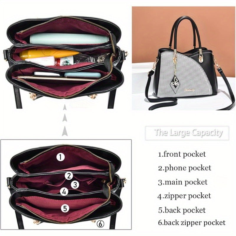 Leather Bag and Handbags Top Handle Satchel Shoulder Bags Messenger Tote Bag for Ladies