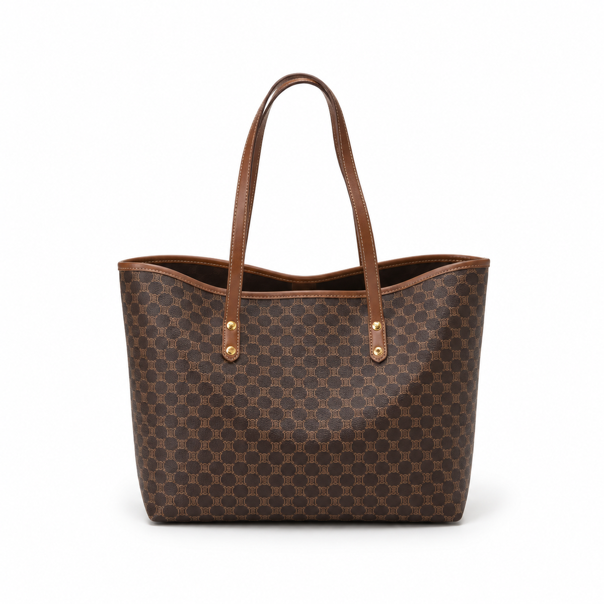 Coffee Monogram Pattern Everyday Tote Handbag