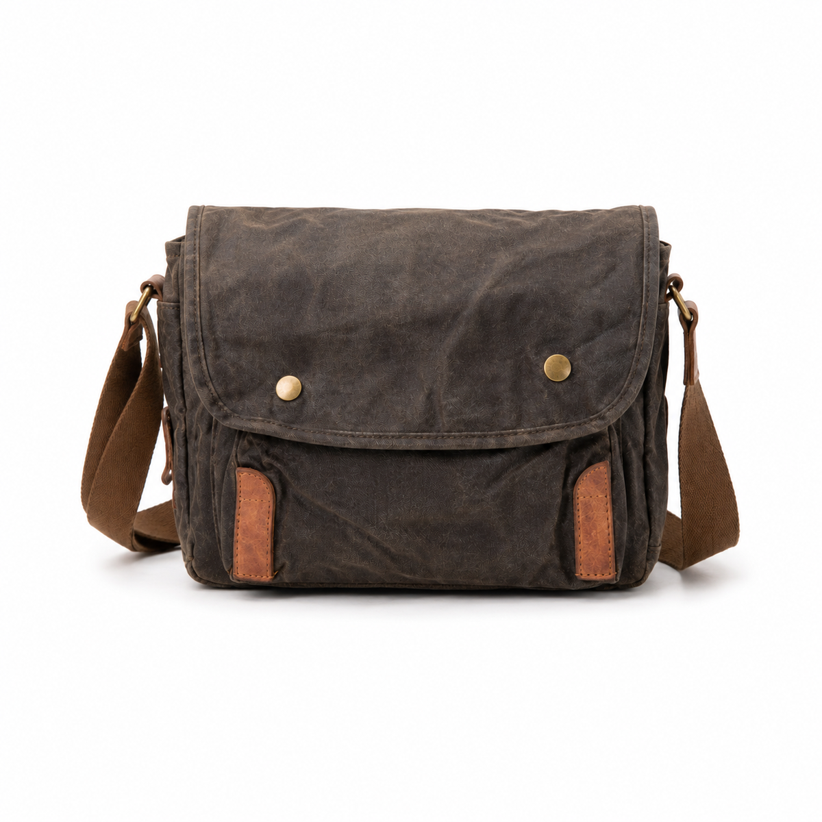 Vintage Waxed Canvas Messenger Shoulder Bag