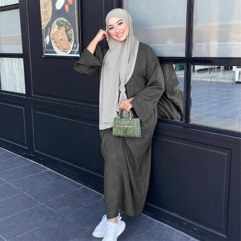 Women's Islamic Abaya Burqa - Elegant Middle Eastern Robe with Loose Fit, Modest Muslim Gown for Everyday & Special Occasions - Available in Olive Green/, Islamic Clothing for Women