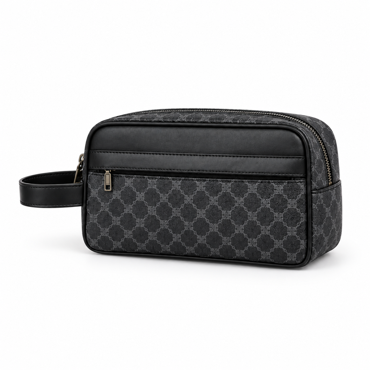 Black Monogram Wristlet Toiletry Bag