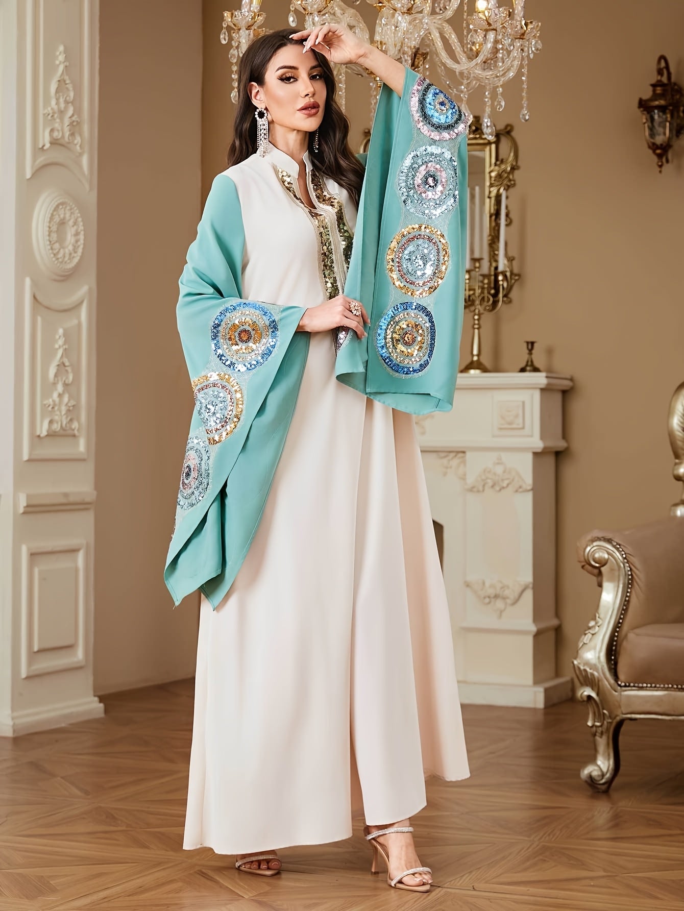 Women's Elegant Maxi Abaya Kaftan - Formal Evening Gown & Everyday Islamic Dress in Lavender Purple, Batwing Sleeves, Non-Stretch Formal event & Everyday Islamic Clothing for Weddings