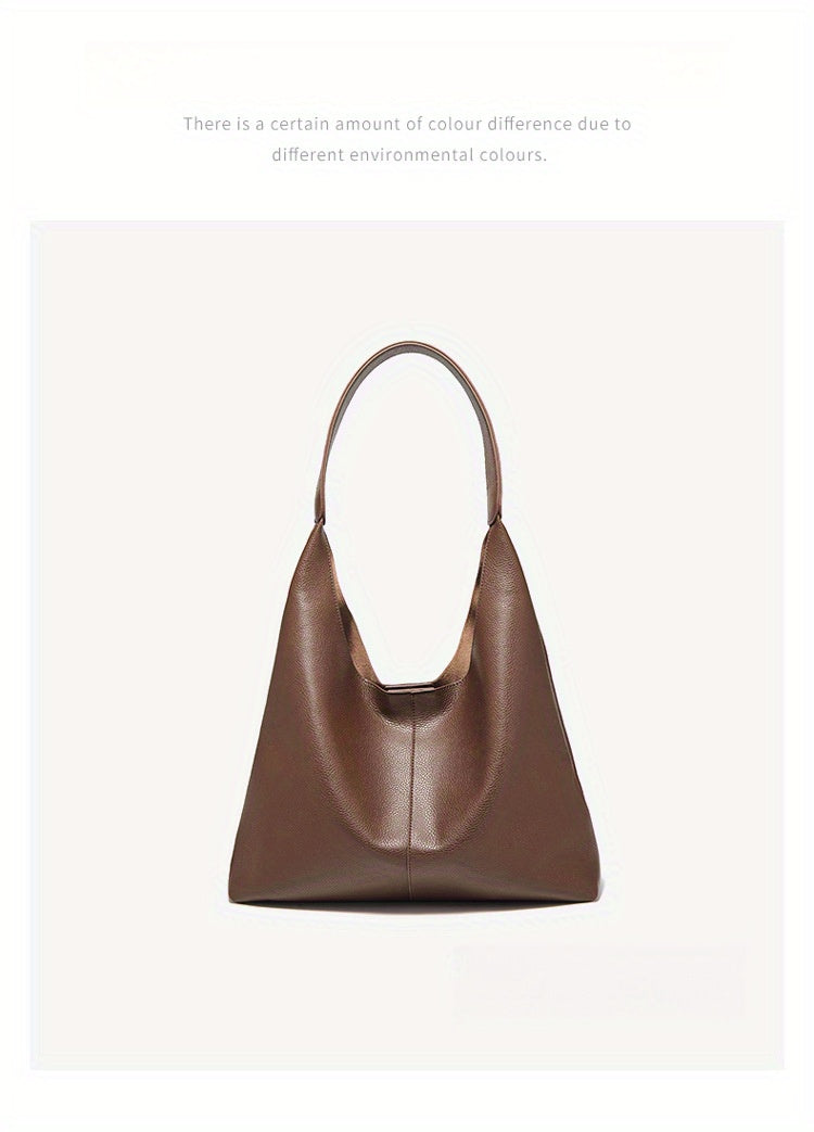 Women's Leather Tote Bag - Large Capacity Bucket Crossbody Bag with Adjustable Shoulder Strap