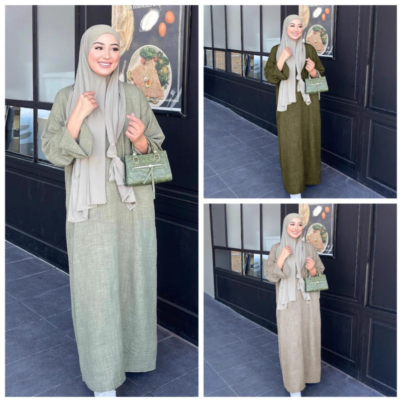 Women's Islamic Abaya Burqa - Elegant Middle Eastern Robe with Loose Fit, Modest Muslim Gown for Everyday & Special Occasions - Available in Olive Green/, Islamic Clothing for Women