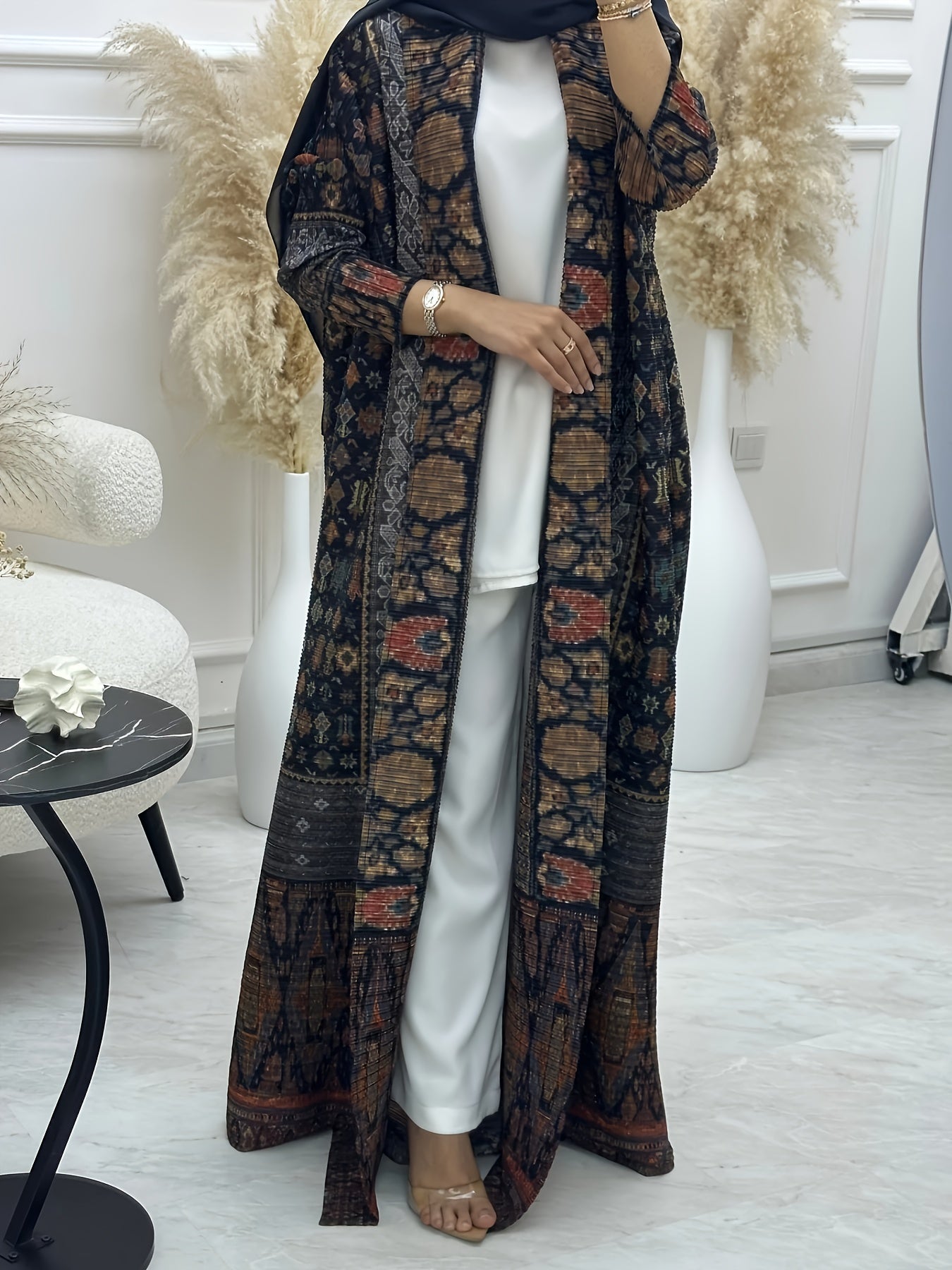 Women's Islamic Arabic Abaya - Elegant Middle Eastern Long Coat Cape, Machine Washable Islamic Dress in Black/Red/Brown/Gray/Beige/White/, for Eid, Hajj, Ramadan - Modest Muslim Clothing