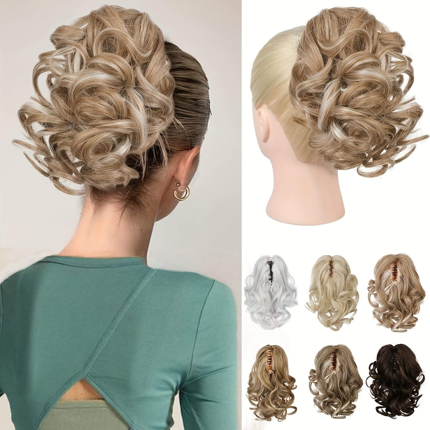 8 Inch Wavy Clip-In Ponytail | Jumbo Claw Clip Synthetic Hair Extensions for Women