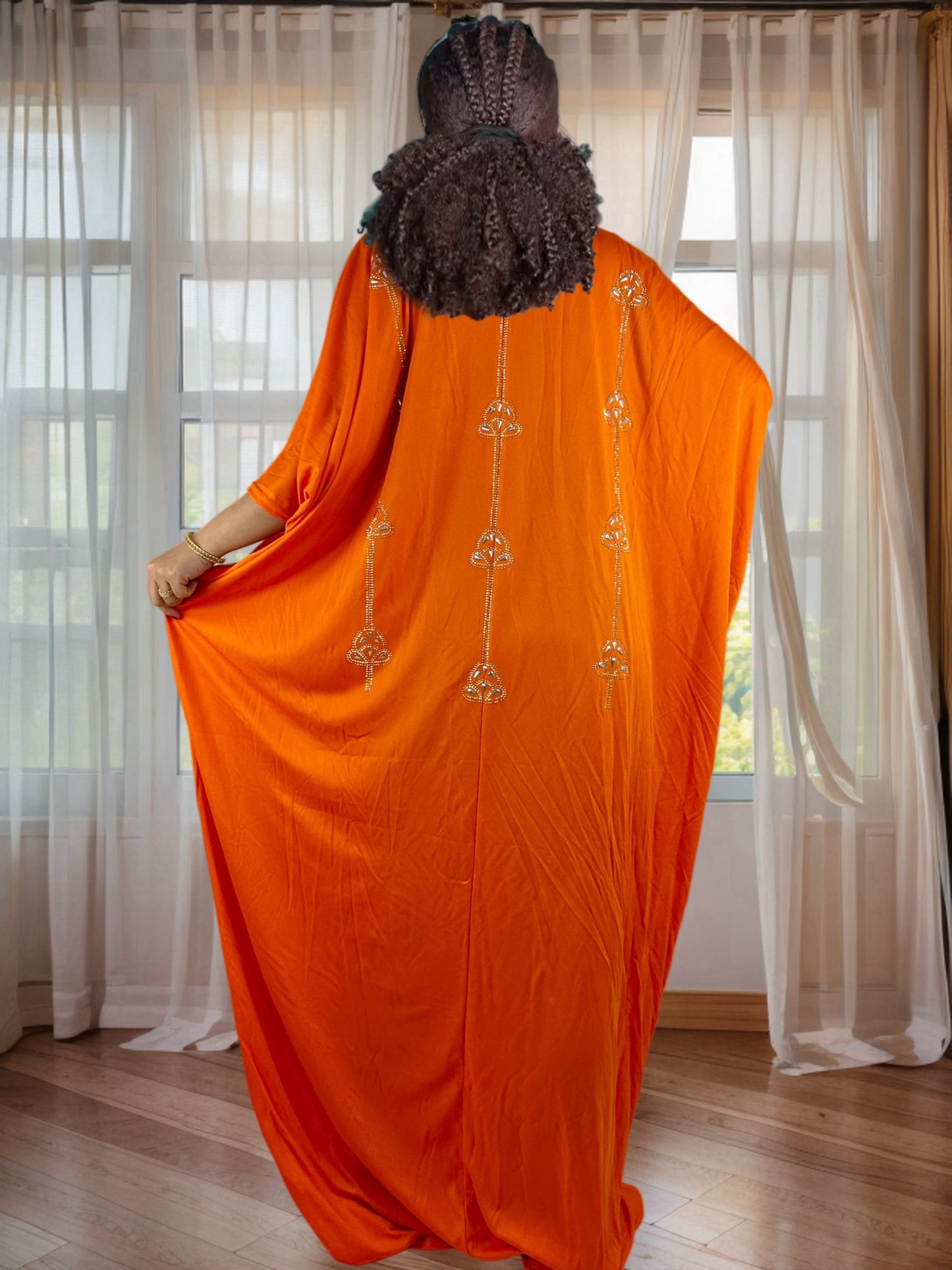 Plus Size, Women's Turkish Abaya Long Kaftan - Elegant Islamic Gown with Voluminous flowy design, Non-Transparent Full Coverage Dress for Everyday & Special Occasions