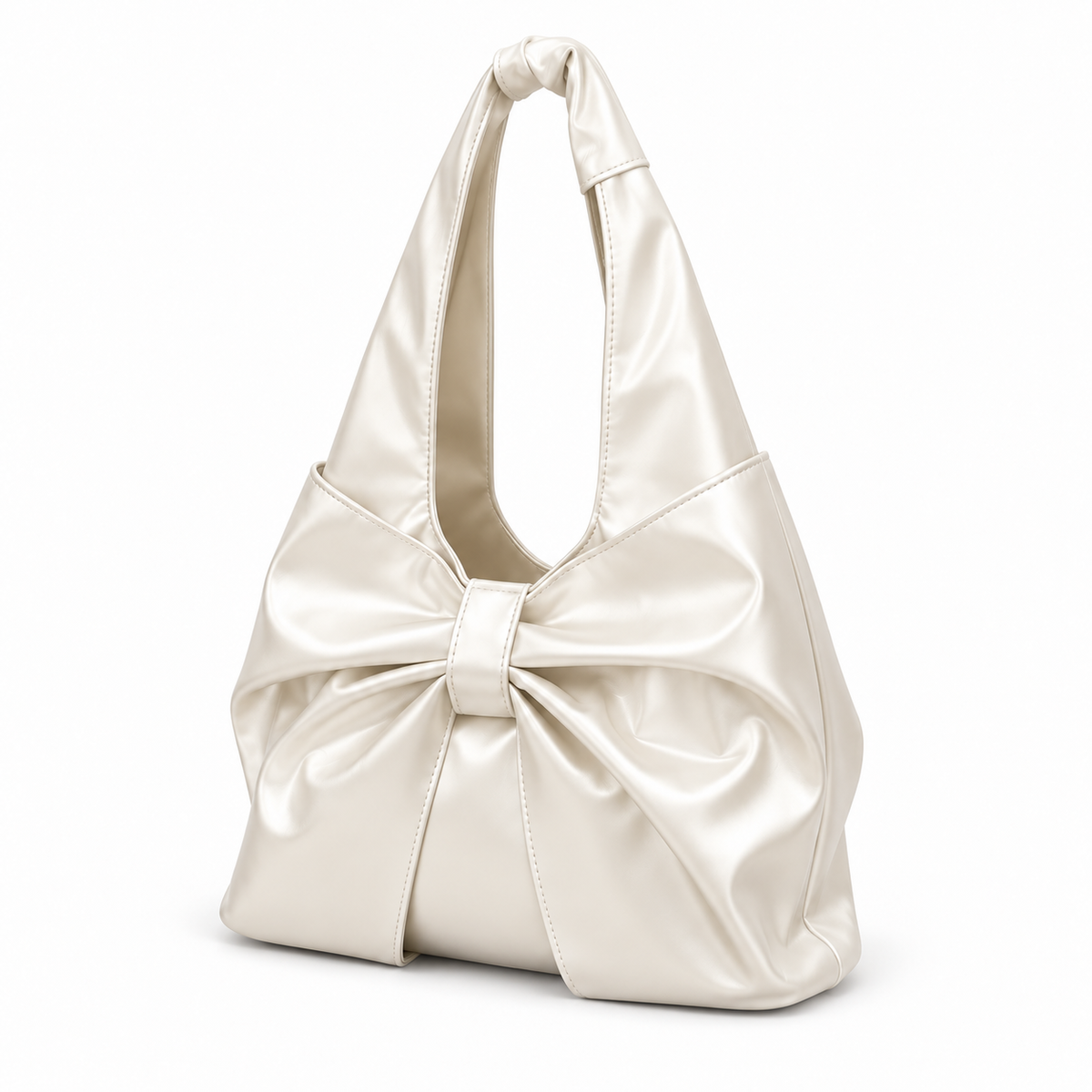Elegant White Bow Knot Hobo Shoulder Bag