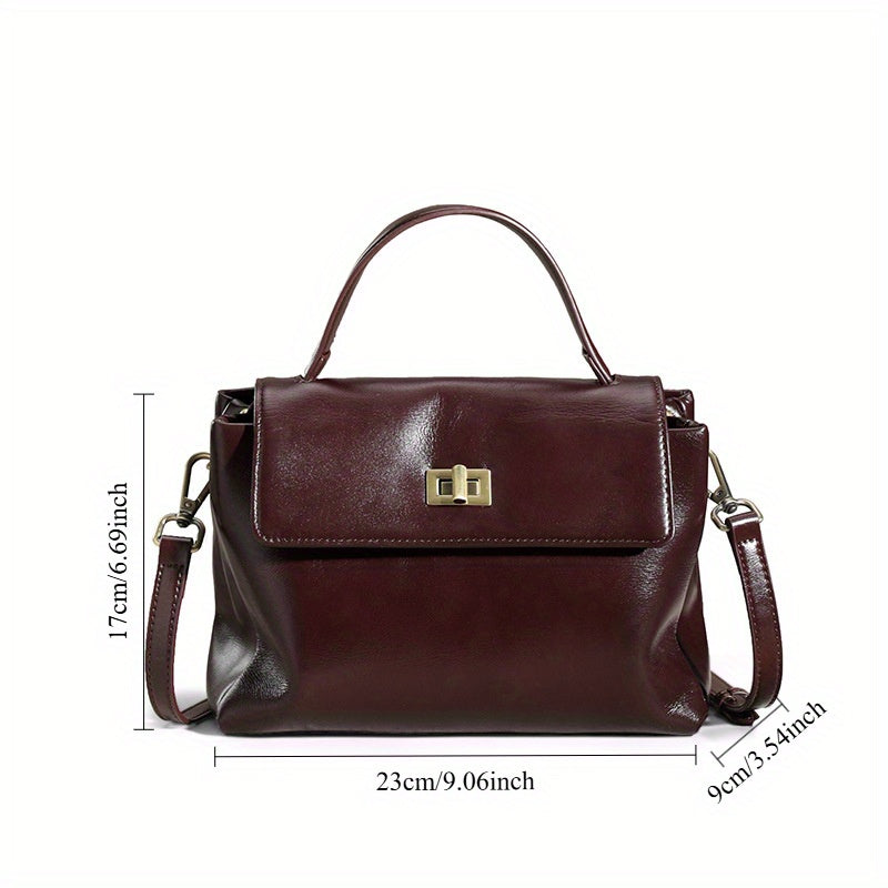 Solid Color Luxury Leather Women's Shoulder Bag, Crossbody Bag for Women, 2025 New High-End Retro Shoulder Bag