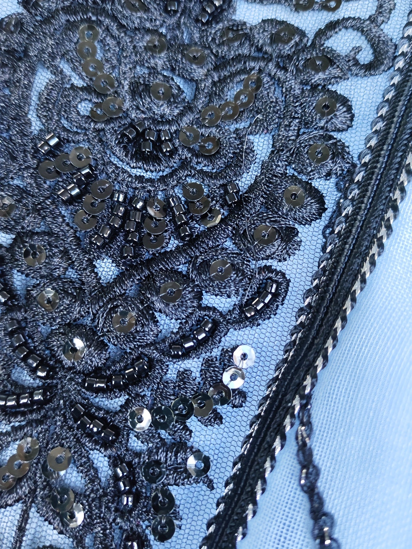 Elegant Floral Sequin Embroidered Beaded Long Sleeve Kaftan Abaya Dress, 100% Polyester, Non-Stretch Woven Fabric, Regular Fit, All Seasons, Contrast Detail, 120Gsm