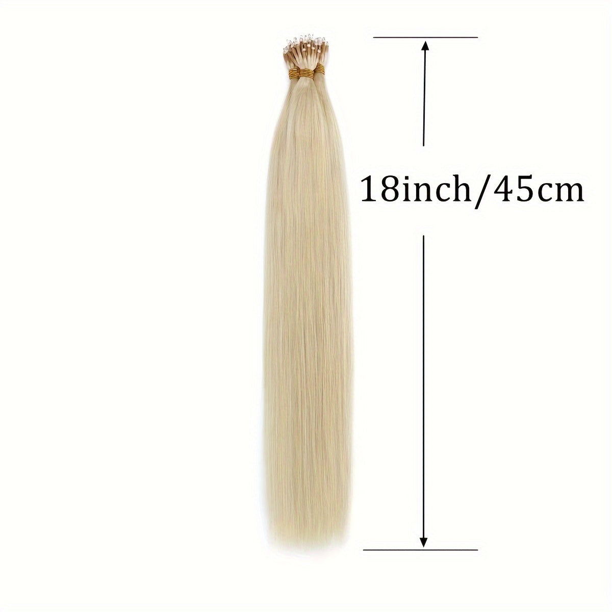 100% Human Hair Extensions - 50 Strands Nano Rings, Thick, Smooth, Remy Hair