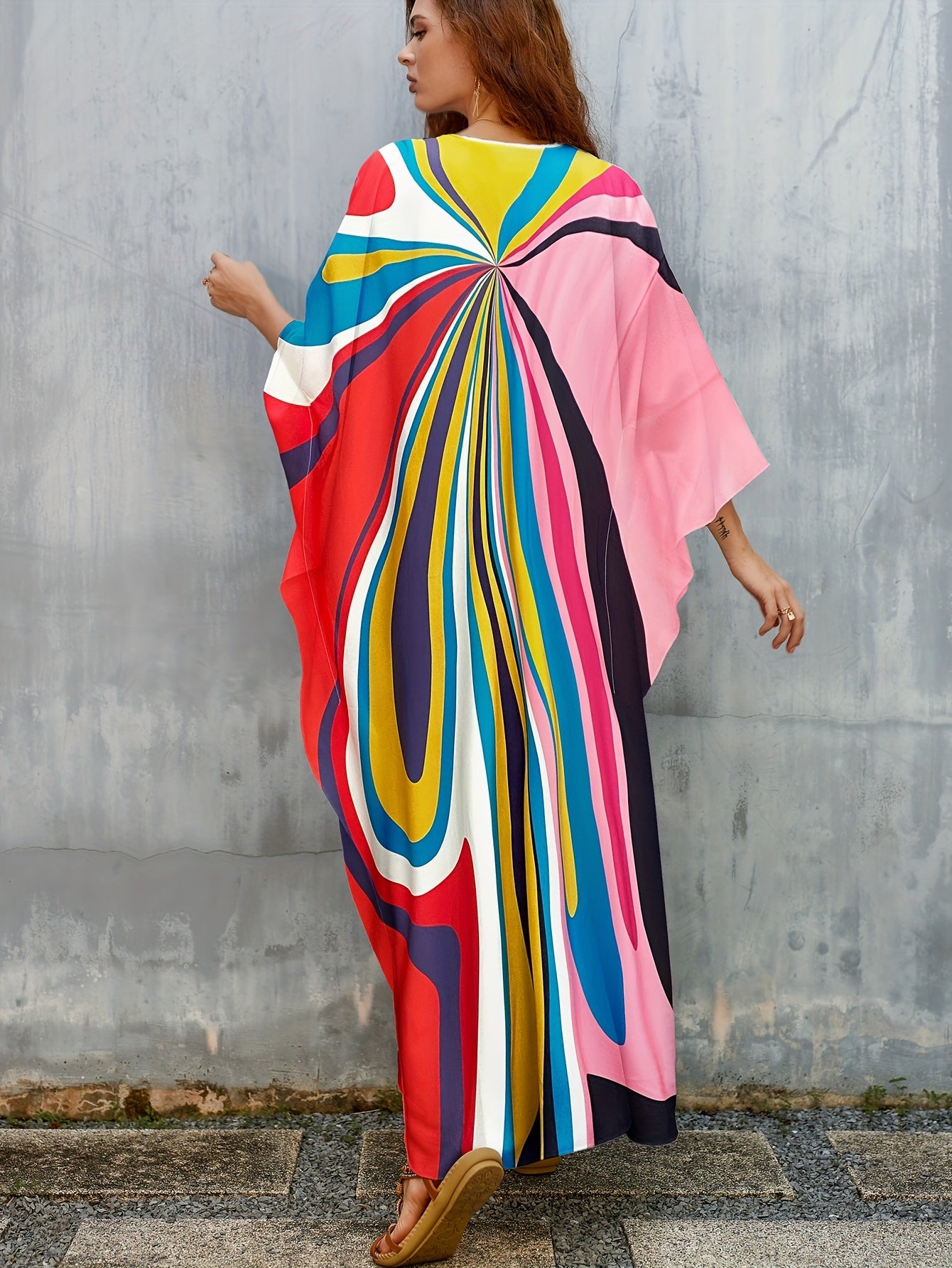 Plus Size Kaftan Dresses Long Swimsuit Coverup for Women Caftans Loungewear Casual Fall Dress