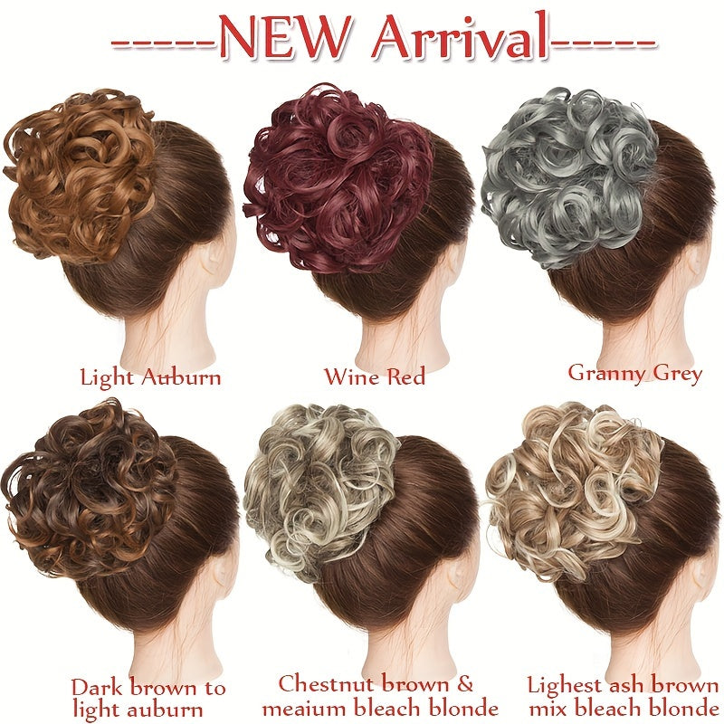 Curly Bun Extensions Scrunchie Combs In Messy Bun Hair Piece For Women