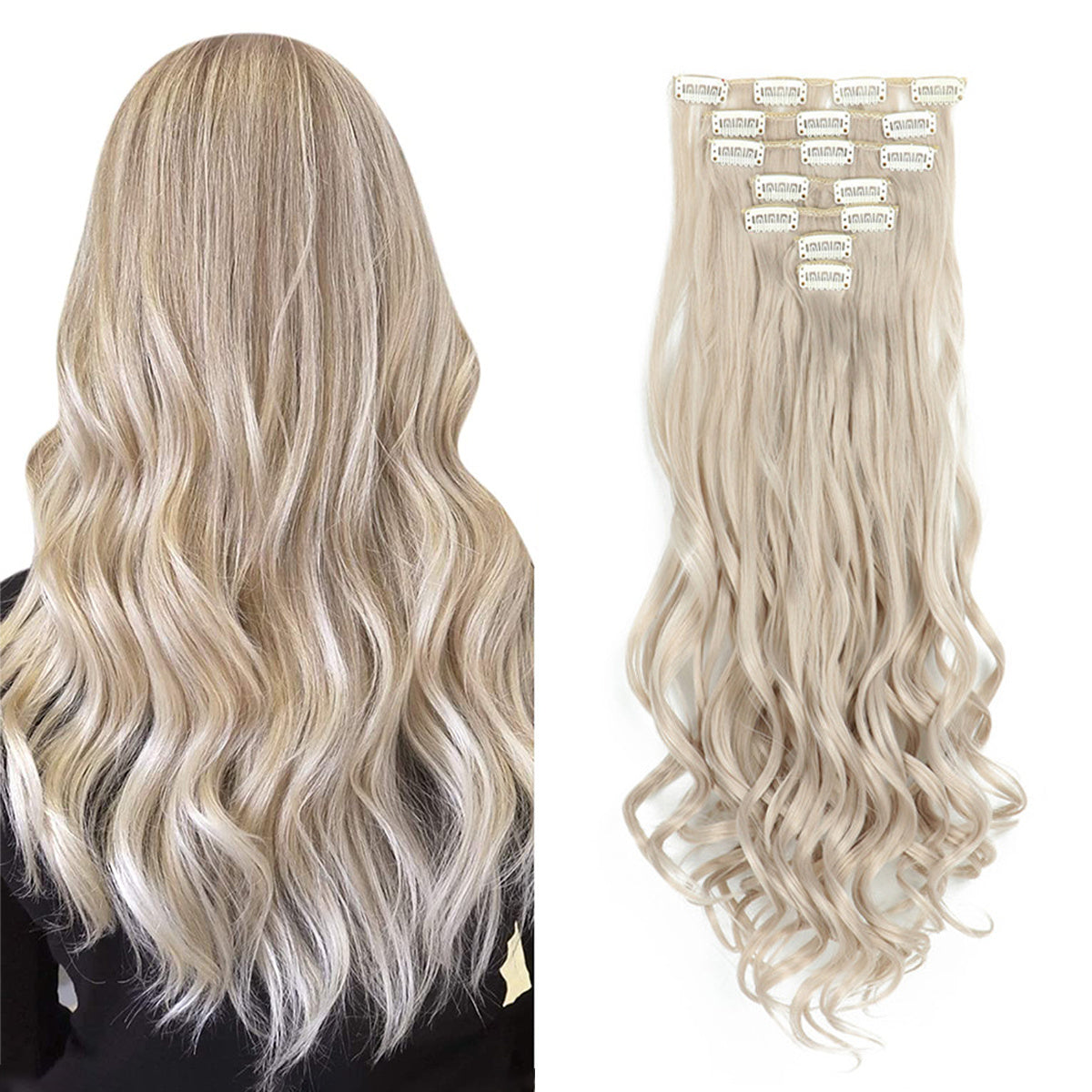 22 Inch Full Head Clip In Hair Extensions