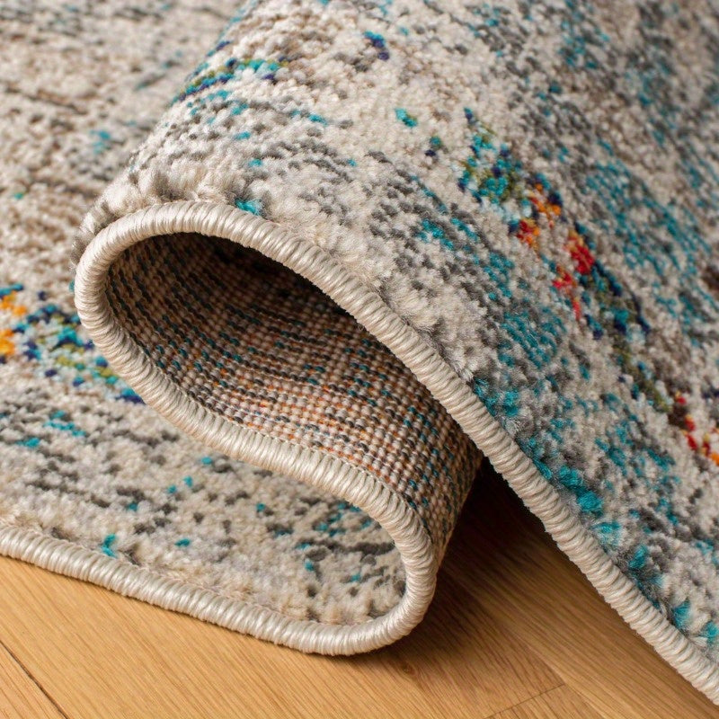 Madison Dalia Vintage Traditional Area Round Rug Grey Golden 5' x 5' Round