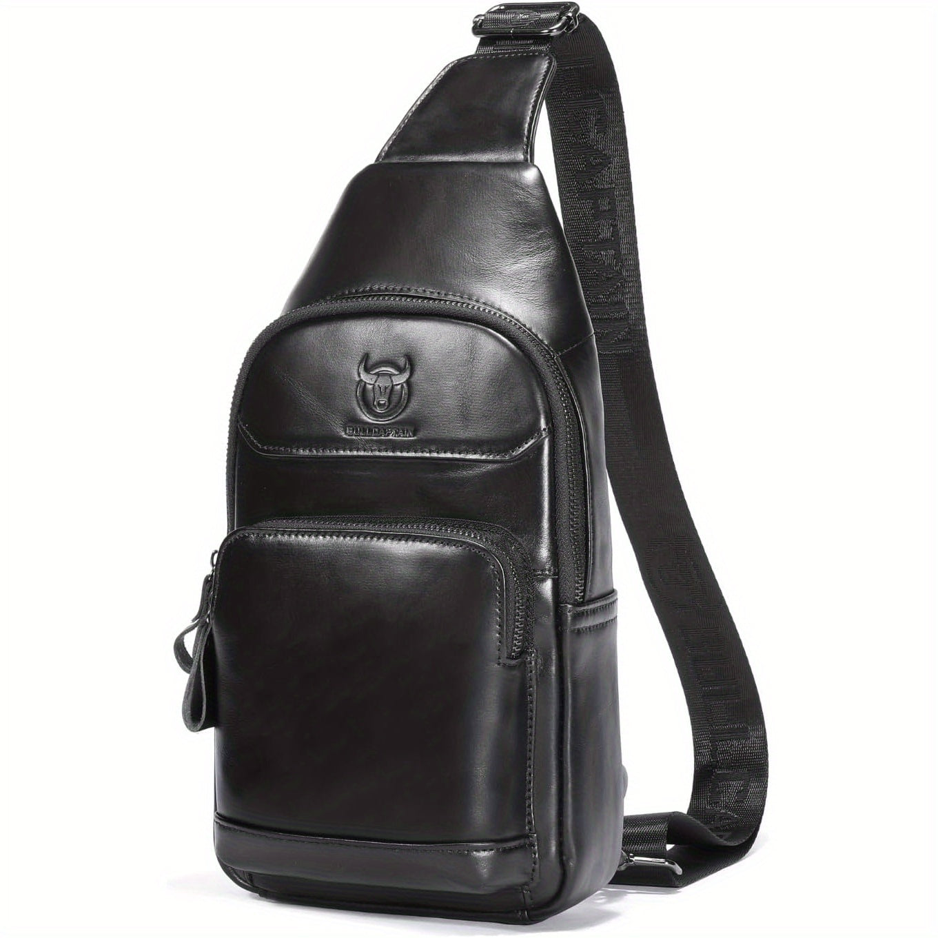 Genuine Leather Sling Bag for Men & Women - Stylish Crossbody Chest Bag with Multiple Compartments, Adjustable Strap & Earphone Hole