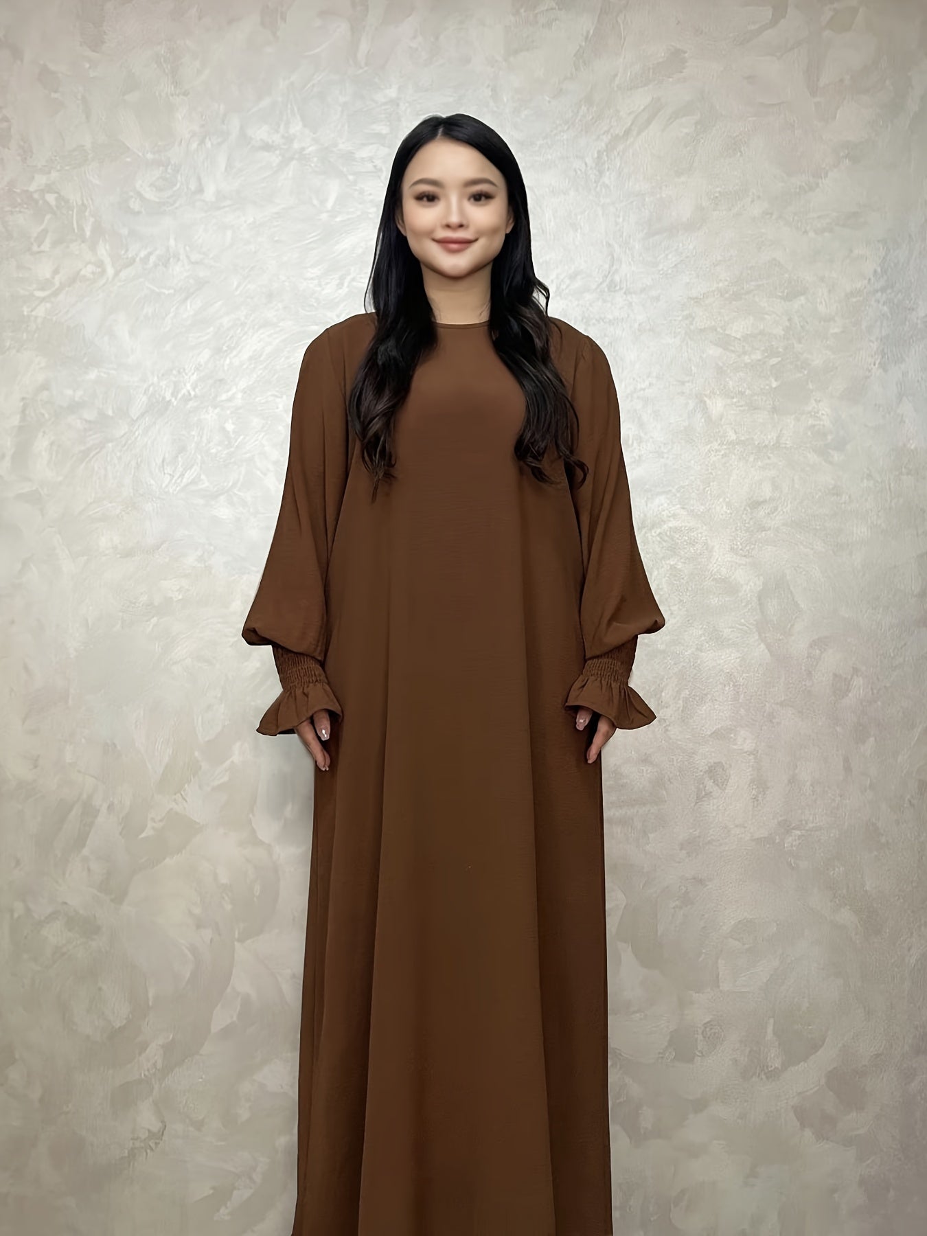 Soft Crepe Material With Pocket Muslim Lady Abaya Prayer Abaya