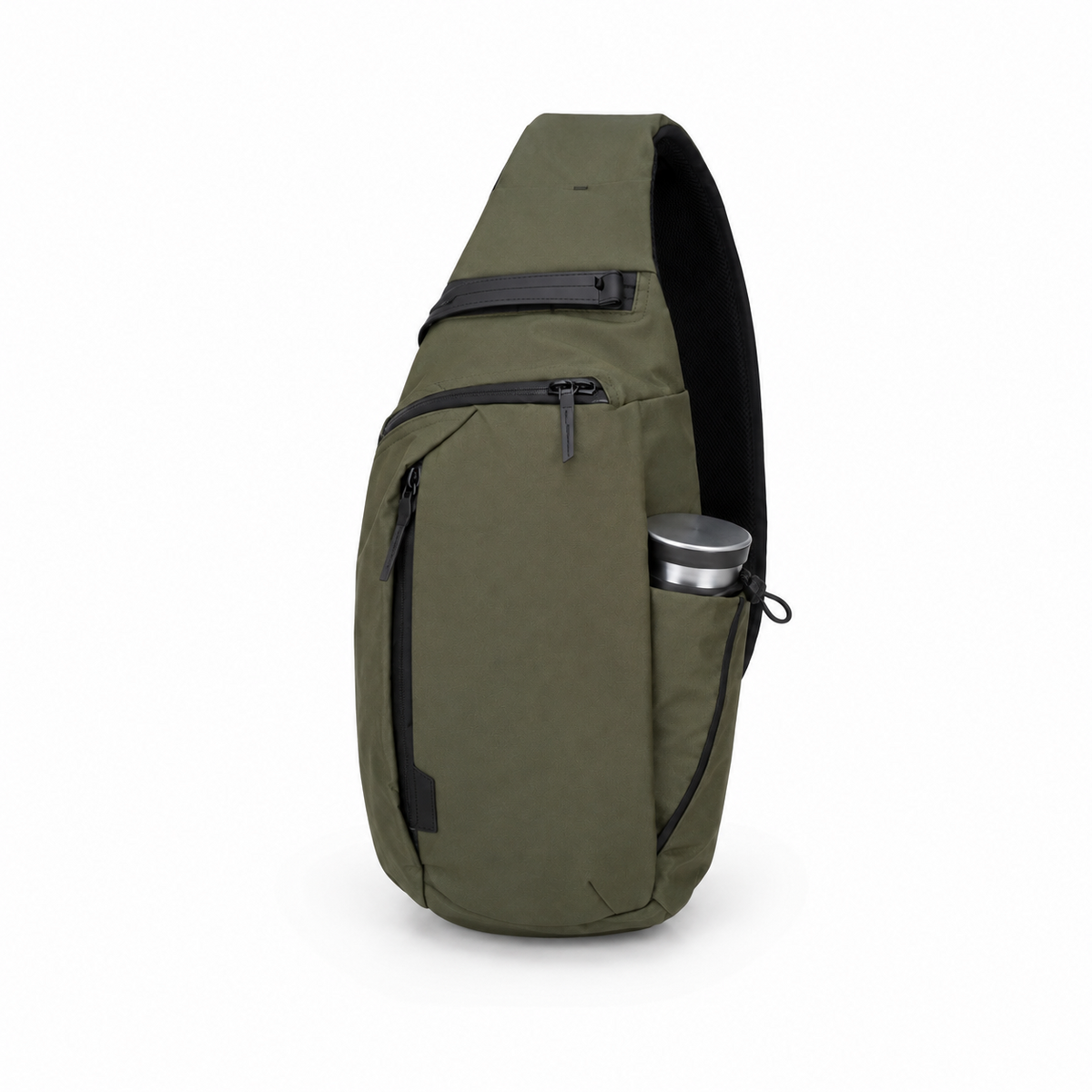 Green Tactical Sling Backpack with Bottle Pocket