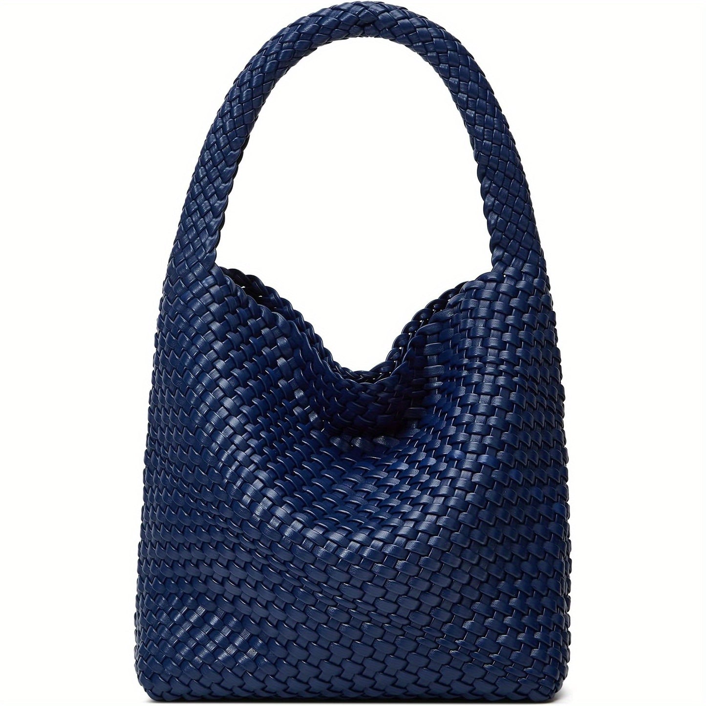 Woven Tote Bag for Women: Vegan Leather Shoulder Purse- Underarm Hobo Bag- Summer Beach Tote for Vacation