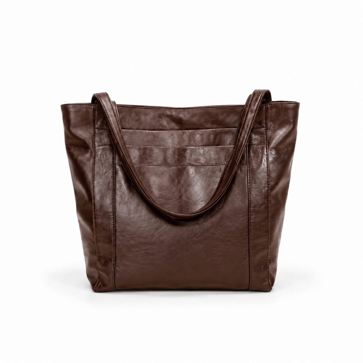 Coffee Brown Textured Everyday Tote Bag