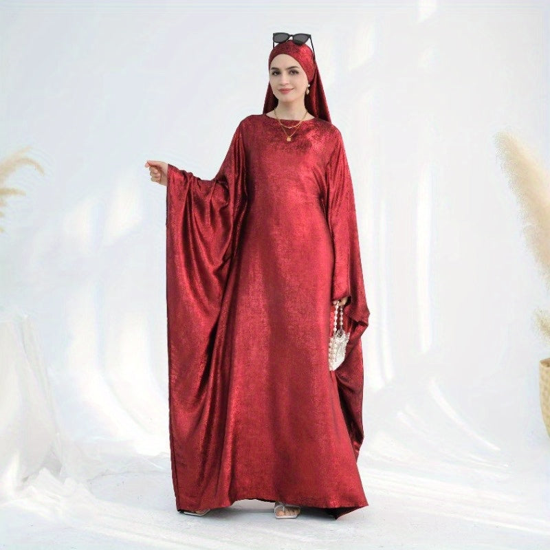 Elegant Turkish Abaya Dress - Spliced Dubai Style, Long Sleeve, Floor-Length, Polyester, Green, Blue, Black, White, Beige, Brown, with Golden Accents, Perfect for Formal Events, Formal Attire