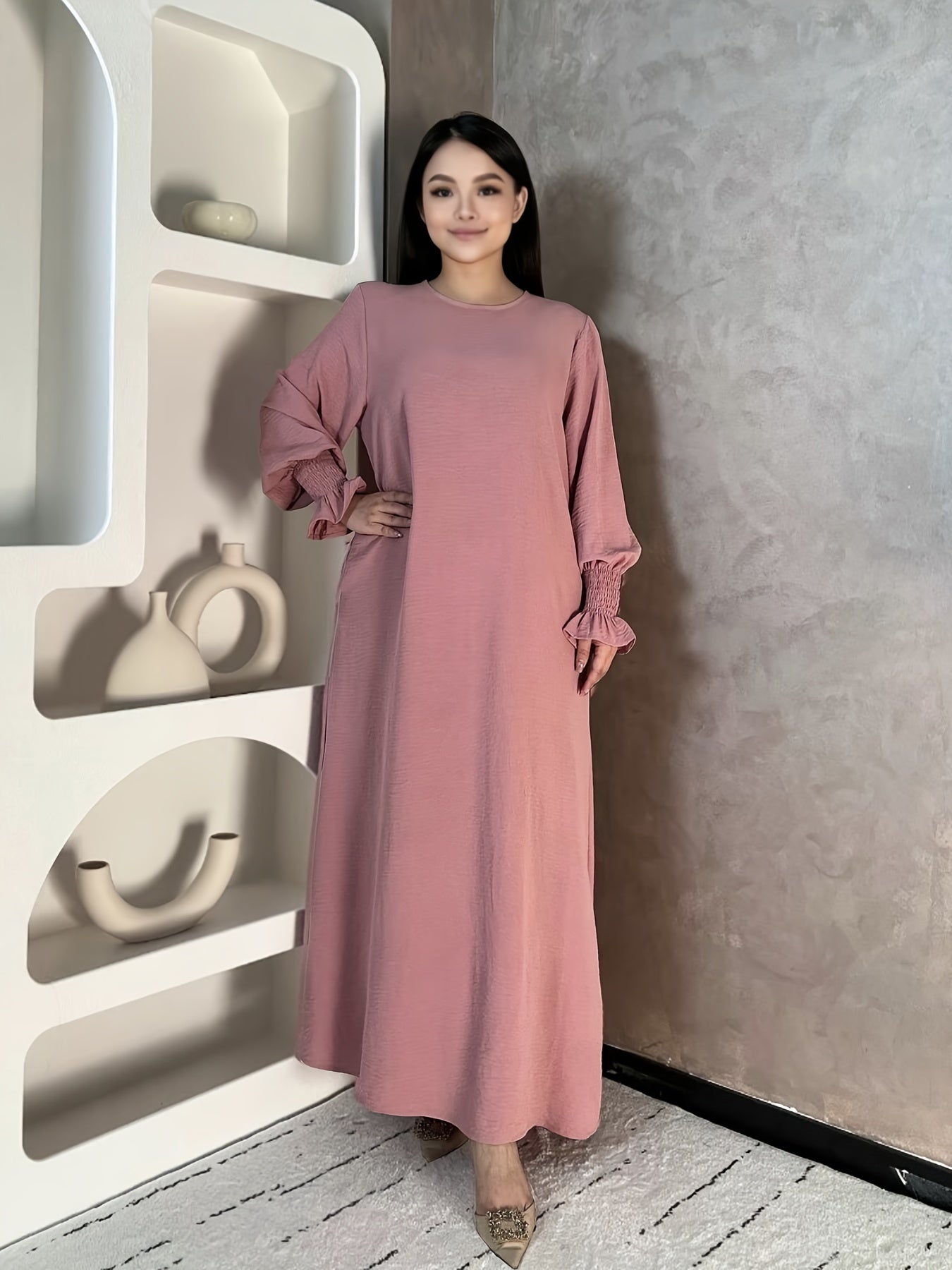 Soft Crepe Material With Pocket Muslim Lady Abaya Prayer Abaya