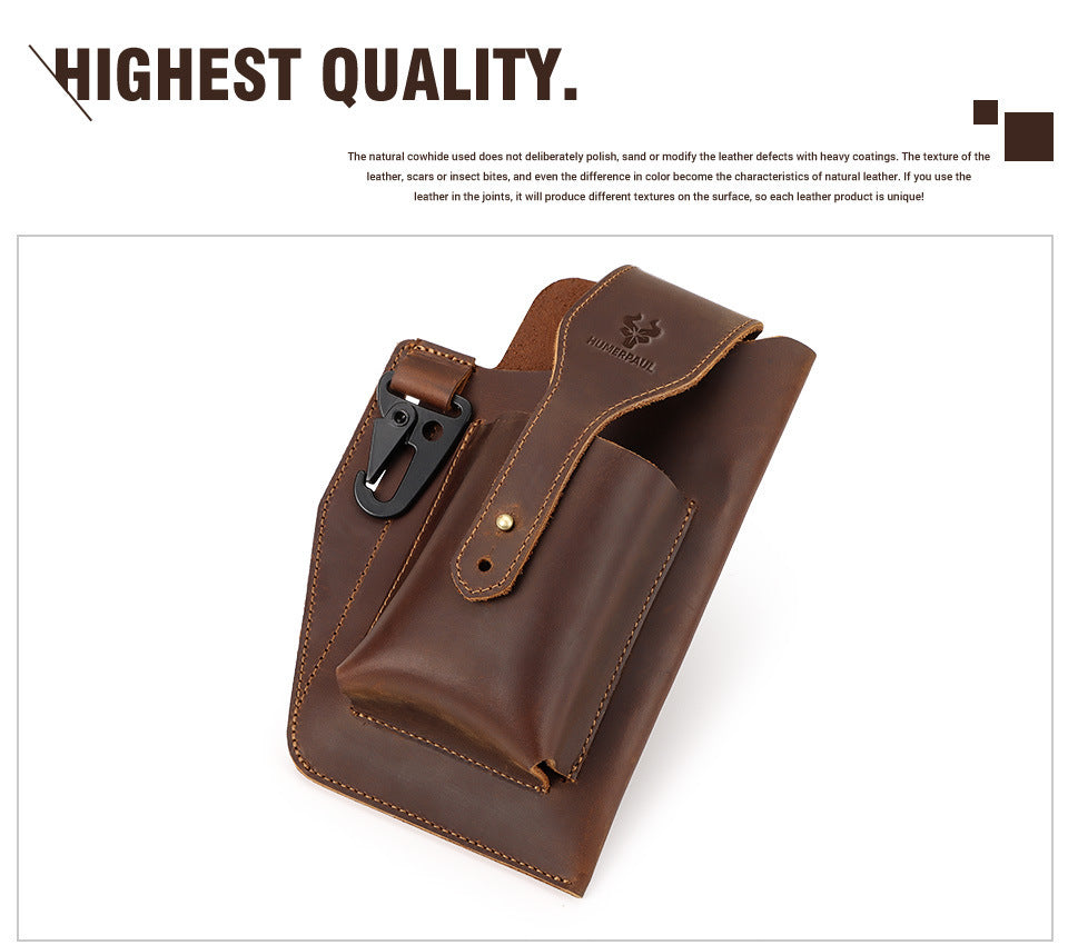 Men's Leather Mobile Phone Case, Mobile Phone Stand With Belt Ring, Mobile Phone Bag Protective Case, Unique Father's Day Gift