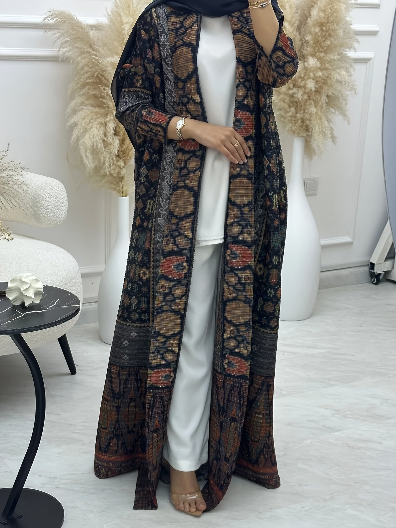 Women's Islamic Arabic Abaya - Elegant Middle Eastern Long Coat Cape, Machine Washable Islamic Dress in Black/Red/Brown/Gray/Beige/White/, for Eid, Hajj, Ramadan - Modest Muslim Clothing