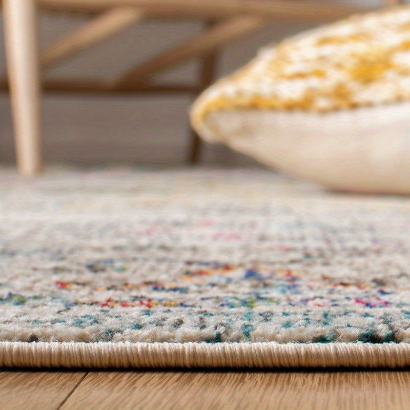 Madison Dalia Vintage Traditional Area Round Rug Grey Golden 5' x 5' Round