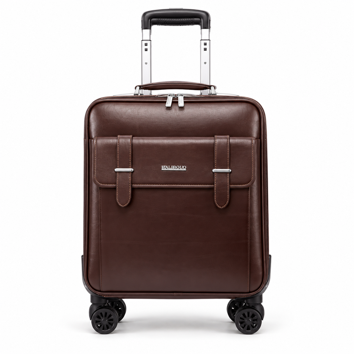 Classic Brown Spinner Trolley Travel Suitcase