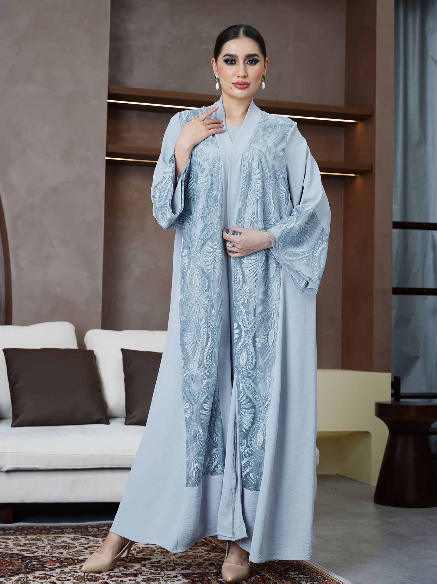 New Abaya for Ramadan, Middle Eastern Arabic Robe, Saudi Arabia, Turkish Muslim Women'S Floral Dress with Comfortable Breathable Fabric, High-End Fashion Paisley Pattern