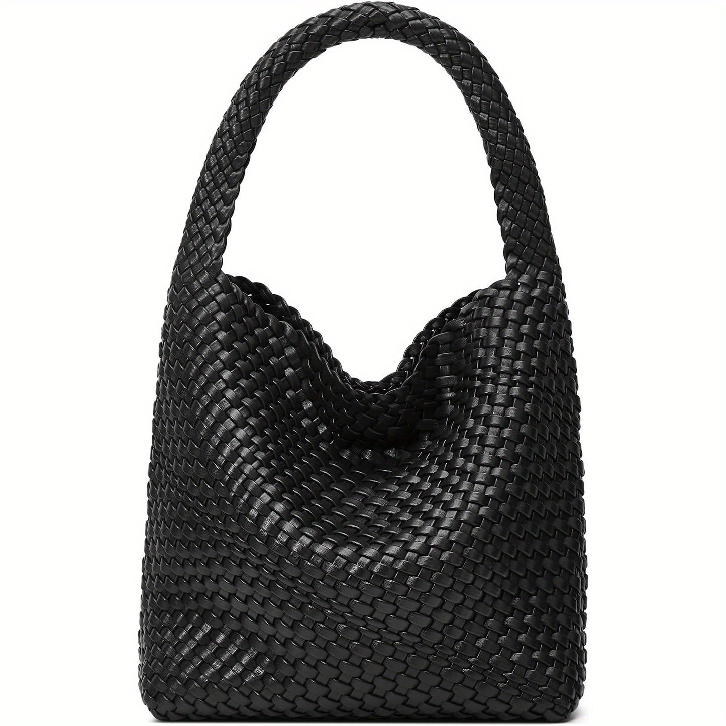 Woven Tote Bag for Women: Vegan Leather Shoulder Purse- Underarm Hobo Bag- Summer Beach Tote for Vacation