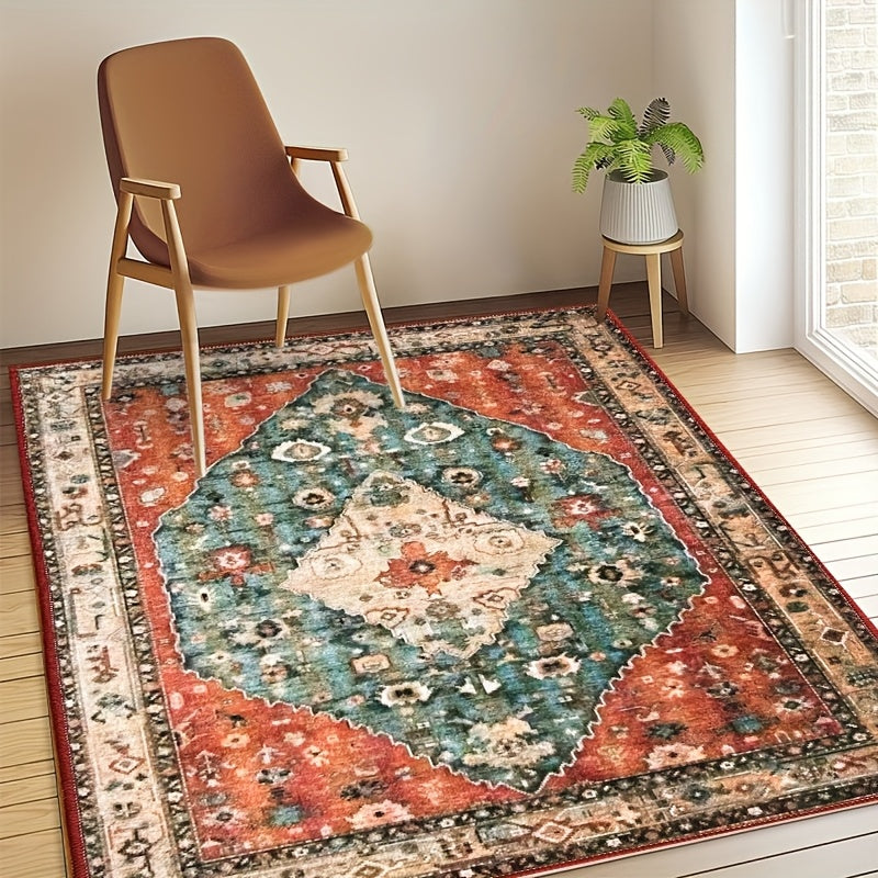1pc Of Finely Processed Imitation Cashmere Carpet, Fashionable And Simple Style Mat, Machine Washable, Anti Slip, Soft, Rug Can Be Used for Bedroom, Dining Room, Living Room And Office Decoration