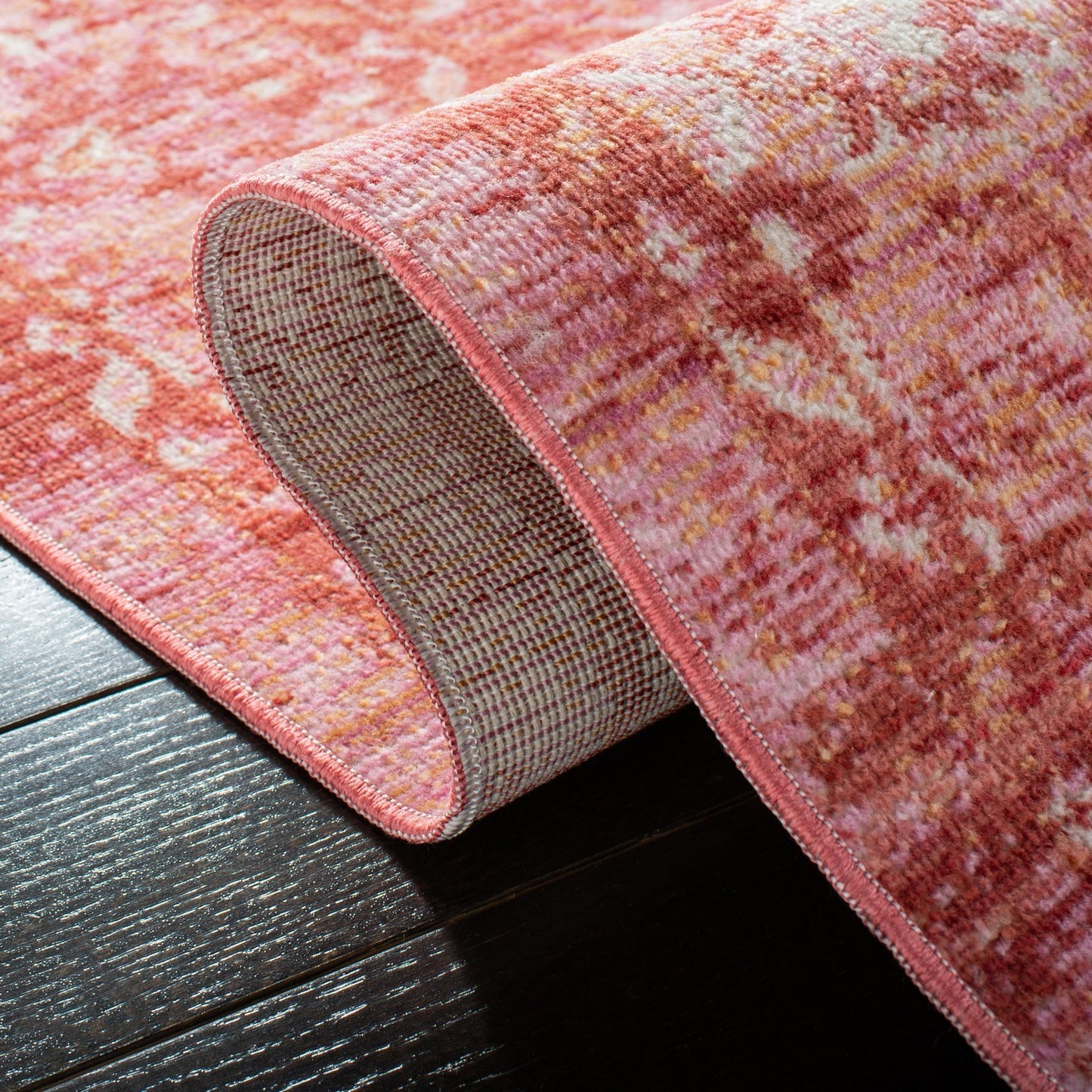 Indoor Power Loomed Easy Care Area Red/Grey Rug For Home Decor Rug for Living Room, Bedroom, Dining Room, Home Office, Basement