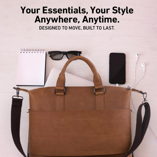 Men's Menger Bag - Vegan Leather Laptop Briefcase with Padded Compartment, Adjustable Strap, Stylish Crossbody Satchel, 15.6" Laptop Bag, Laptop Bag | Stylish Crossbody Bag | Durable Handle Bag, Laptop Bag