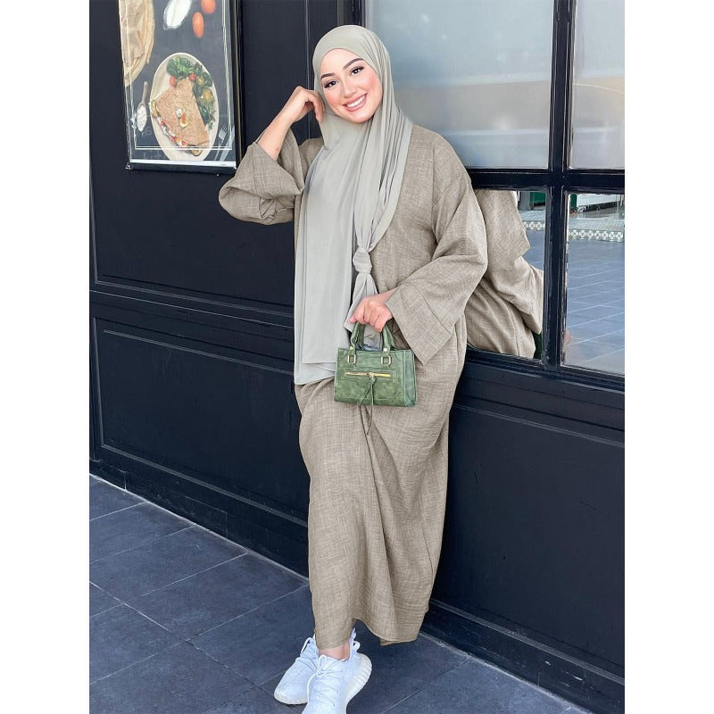 Women's Islamic Abaya Burqa - Elegant Middle Eastern Robe with Loose Fit, Modest Muslim Gown for Everyday & Special Occasions - Available in Olive Green/, Islamic Clothing for Women