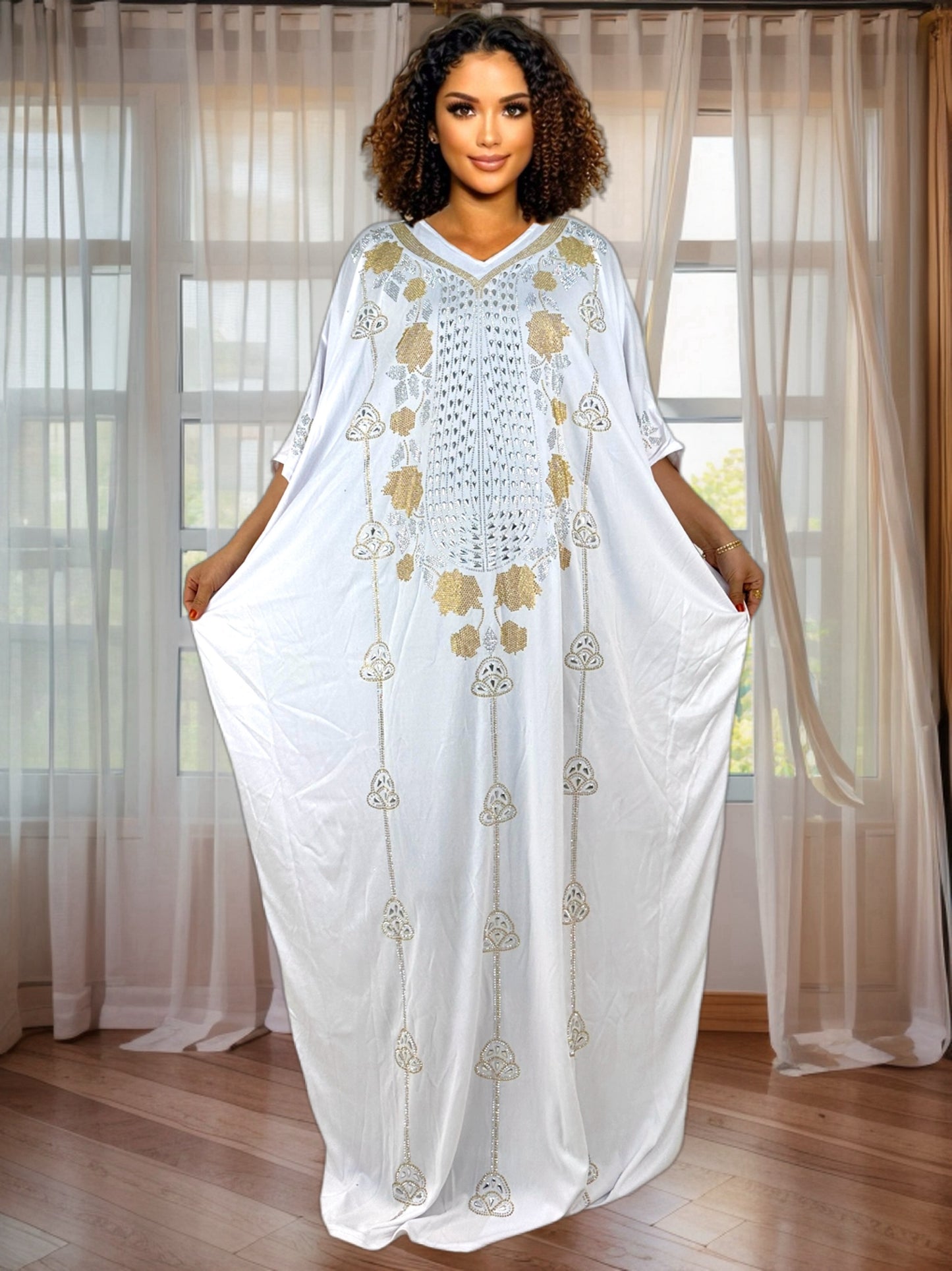 Plus Size, Women's Turkish Abaya Long Kaftan - Elegant Islamic Gown with Voluminous flowy design, Non-Transparent Full Coverage Dress for Everyday & Special Occasions