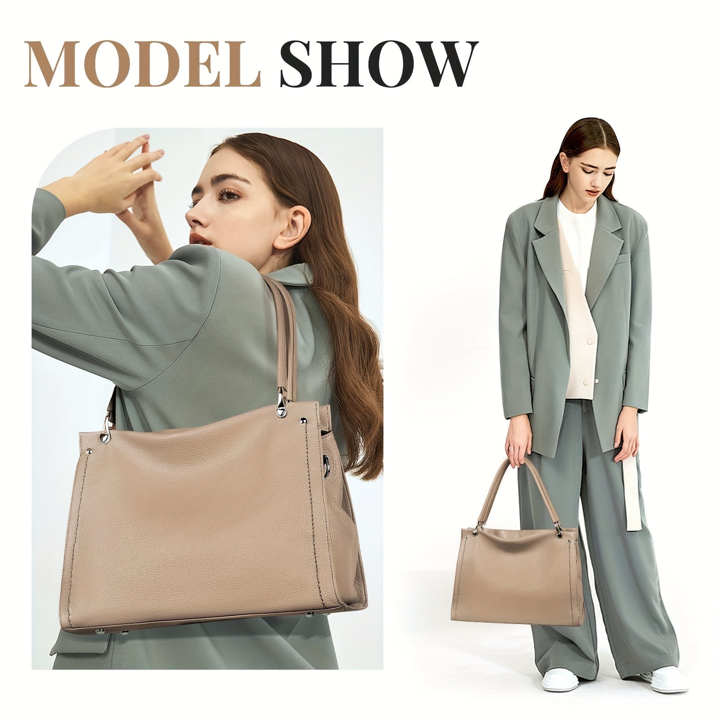 Elegant Leather Handbag, Women's Tote Bag, Versatile Single Shoulder Sling Bag