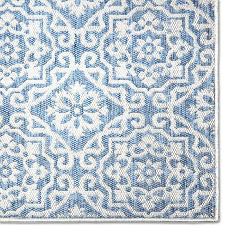 Patio Country Danica Transitional Geometric Indoor Outdoor Area Medium Rug Blue Grey 5'2x7'2