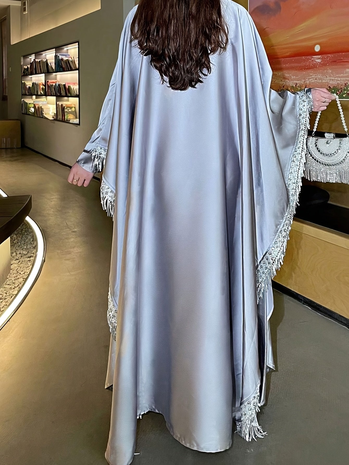 2pcs Women's Fashion Abaya Dress and Cardigan Set with Belt, Suitable for Daily Wear, Parties, and Events