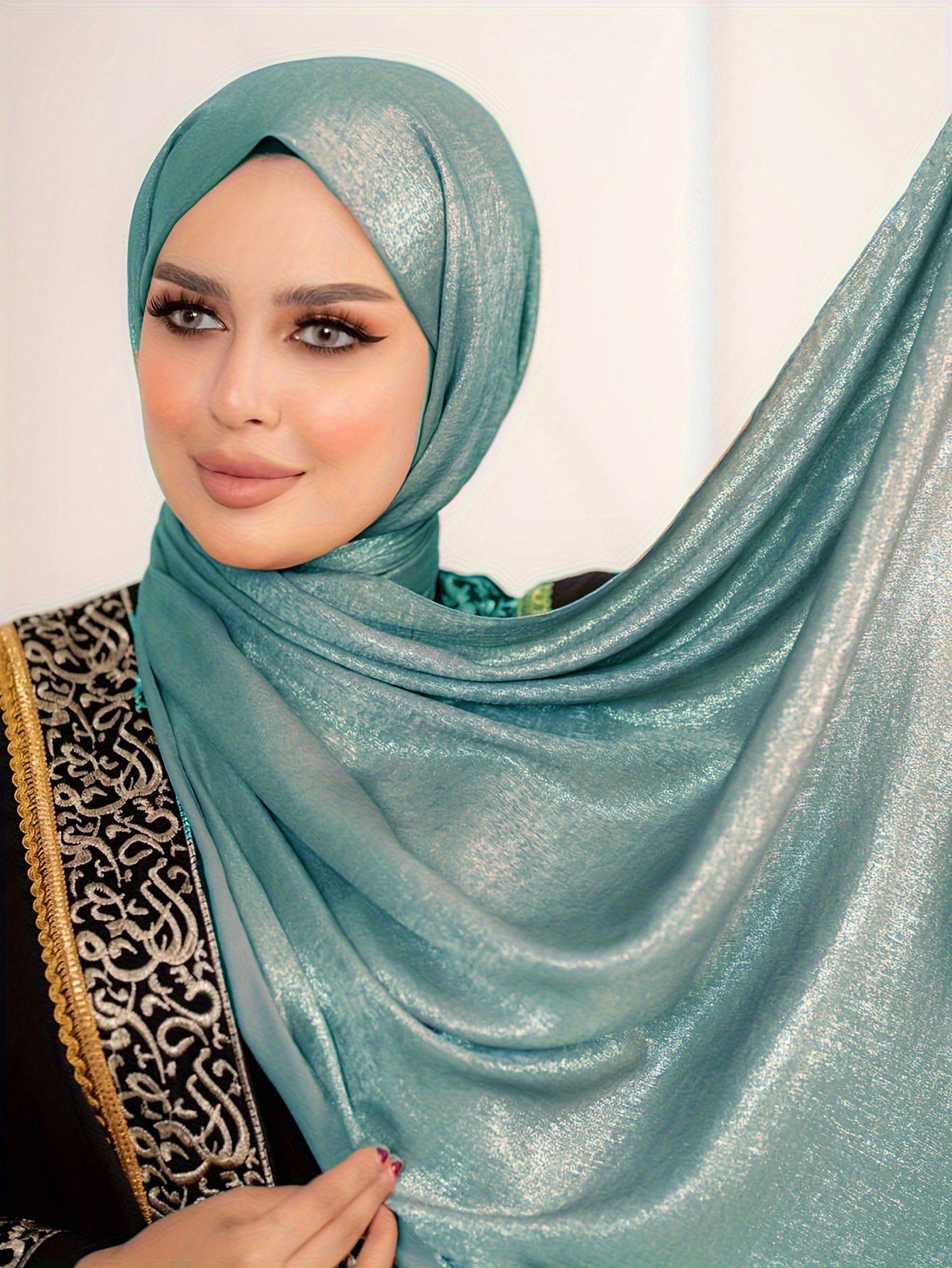 1/2 Pack Non-Stretch Religious Muslim Khimar Abaya, 100% Polyester, Breathable, Handmade, Available in Various Solid Colors, Includes Hand Wash or Professional Dry Clean Care Instructions